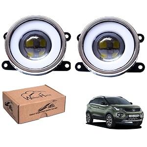 wolkomhome car fog light with projector 3x1 led drl car light accessories for nexon 2020