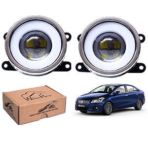 wolkomhome car fog light with projector 3x1 led drl car light accessories for ciaz 2018