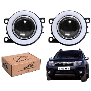 wolkomhome car fog light with projector angle drl car light accessories for duster t2