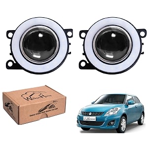wolkomhome car fog light with projector angle drl car light accessories for swift dzire type-3