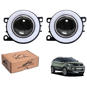 wolkomhome car fog light with projector angle drl car light accessories for nexon 2020
