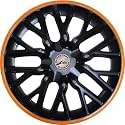 WolkomHome car Wheel Cap, Hub Cap Wheelcover Wheel Cover 15 Inch Universal for All 15 inch Wheel Size Cars Delta Black Orange Ring Set of 4 pc Best car Accessories (Available in 12,13,14,15,16 Inch)