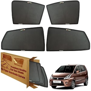 wolkomhome car window sun shade protector curtains set of 4 pc for zen estilo type-2