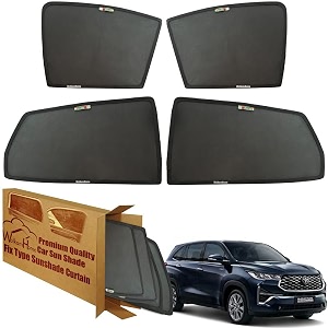 wolkomhome car window sun shade protector curtains set of 6 pc for innova hycross 2023 set of 6