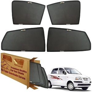 wolkomhome car window sun shade protector curtains set of 4 pc for santro xing