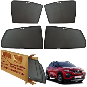 wolkomhome car window sun shade protector curtains set of 4 pc for kiger 2022