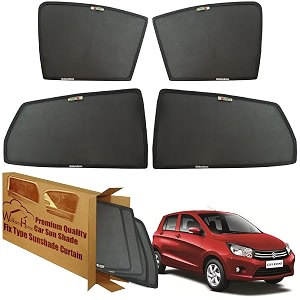 wolkomhome car window sun shade protector curtains set of 4 pc for celerio