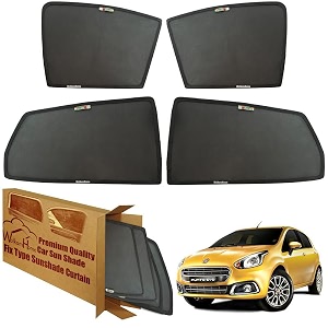 wolkomhome car window sun shade protector curtains set of 4 pc for punto evo