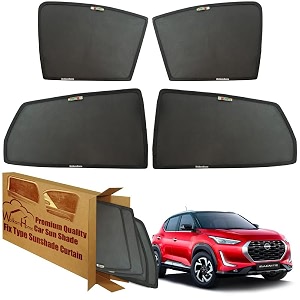 wolkomhome car window sun shade protector curtains set of 4 pc for magnite