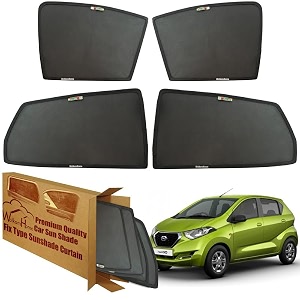 wolkomhome car window sun shade protector curtains set of 4 pc for redi go
