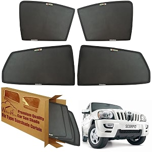 wolkomhome car window sun shade protector curtains set of 4 pc for scorpio old