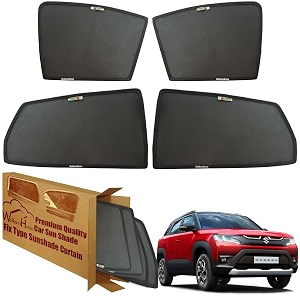 wolkomhome car window sun shade protector curtains set of 6 pc for brezza 2022 set of 6