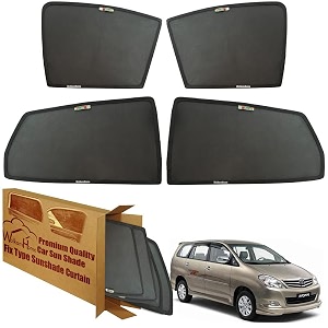 wolkomhome car window sun shade protector curtains set of 6 pc for innova 2005-2012 set of 6