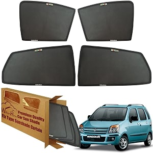 wolkomhome car window sun shade protector curtains set of 4 pc for wagonr 2006-2009