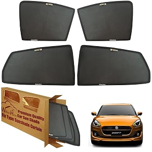 wolkomhome car window sun shade protector curtains set of 4 pc for swift 2018