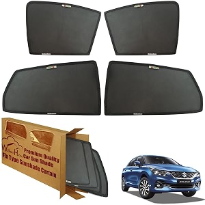 wolkomhome car window sun shade protector curtains set of 4 pc for baleno 2022