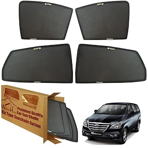 wolkomhome car window sun shade protector curtains set of 6 pc for innova 2013-2015 set of 6