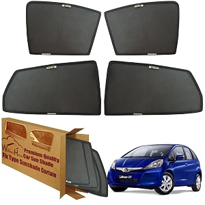 wolkomhome car window sun shade protector curtains set of 4 pc for jazz old type 1