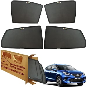 wolkomhome car window sun shade protector curtains set of 4 pc for baleno