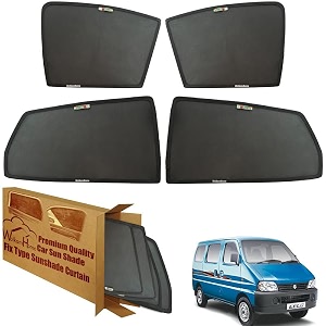 wolkomhome car window sun shade protector curtains set of 4 pc for eeco 2015 to 2023