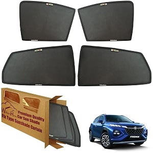 wolkomhome car window sun shade protector curtains set of 4 pc for fronx