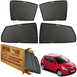 wolkomhome car window sun shade protector curtains set of 4 pc for i20 old