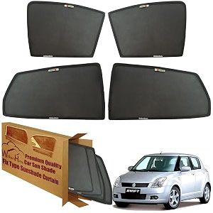 wolkomhome car window sun shade protector curtains set of 4 pc for swift old