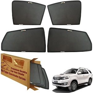wolkomhome car window sun shade protector curtains set of 6 pc for fortuner 2015 old set of 6