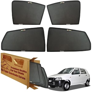 wolkomhome car window sun shade protector curtains set of 4 pc for alto