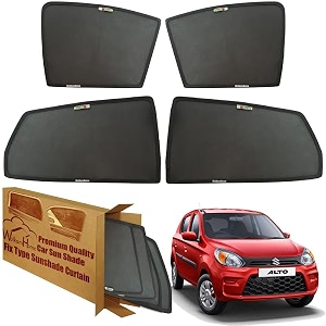 wolkomhome car window sun shade protector curtains set of 4 pc for alto 800 2019