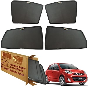 wolkomhome car window sun shade protector curtains set of 4 pc for micra 2015