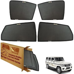 wolkomhome car window sun shade protector curtains set of 4 pc for bolero 2023