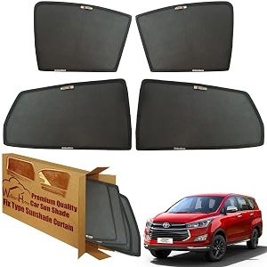 wolkomhome car window sun shade protector curtains set of 6 pc for innova crysta 2019 set of 6