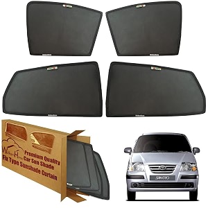 wolkomhome car window sun shade protector curtains set of 4 pc for santro