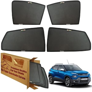 wolkomhome car window sun shade protector curtains set of 4 pc for punch