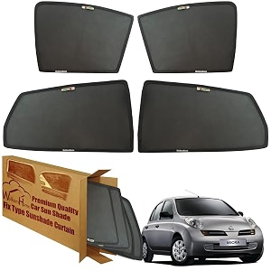 wolkomhome car window sun shade protector curtains set of 4 pc for micra