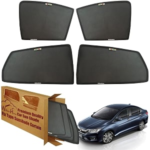wolkomhome car window sun shade protector curtains set of 4 pc for city 2017