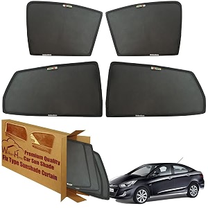 wolkomhome car window sun shade protector curtains set of 4 pc for verna fluidic