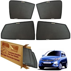 wolkomhome car window sun shade protector curtains set of 4 pc for i10 type-2 new