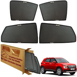 wolkomhome car window sun shade protector curtains set of 4 pc for venue