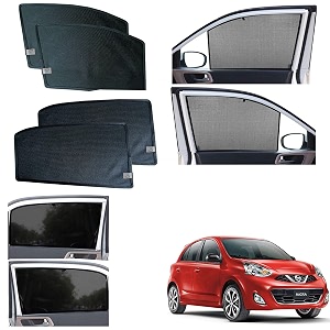 wolkomhome car window sun shade protector curtains set of 4 pc for grand i10 nios 2023