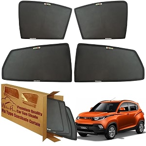 wolkomhome car window sun shade protector curtains set of 4 pc for kuv 100