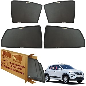 wolkomhome car window sun shade protector curtains set of 4 pc for kwid 2022