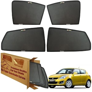 wolkomhome car window sun shade protector curtains set of 4 pc for swift type-4