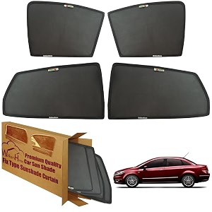 wolkomhome car window sun shade protector curtains set of 4 pc for linea