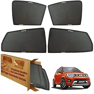 wolkomhome car window sun shade protector curtains set of 4 pc for ignis 2020