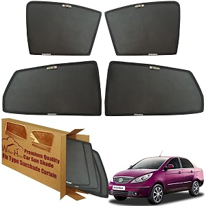 wolkomhome car window sun shade protector curtains set of 4 pc for manza