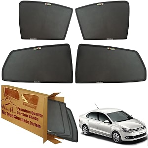 wolkomhome car window sun shade protector curtains set of 4 pc for vento