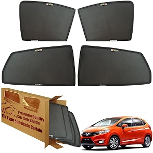 wolkomhome car window sun shade protector curtains set of 4 pc for jazz 2015 type 2