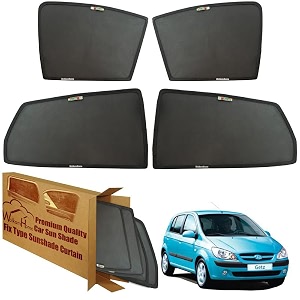 wolkomhome car window sun shade protector curtains set of 4 pc for getz
